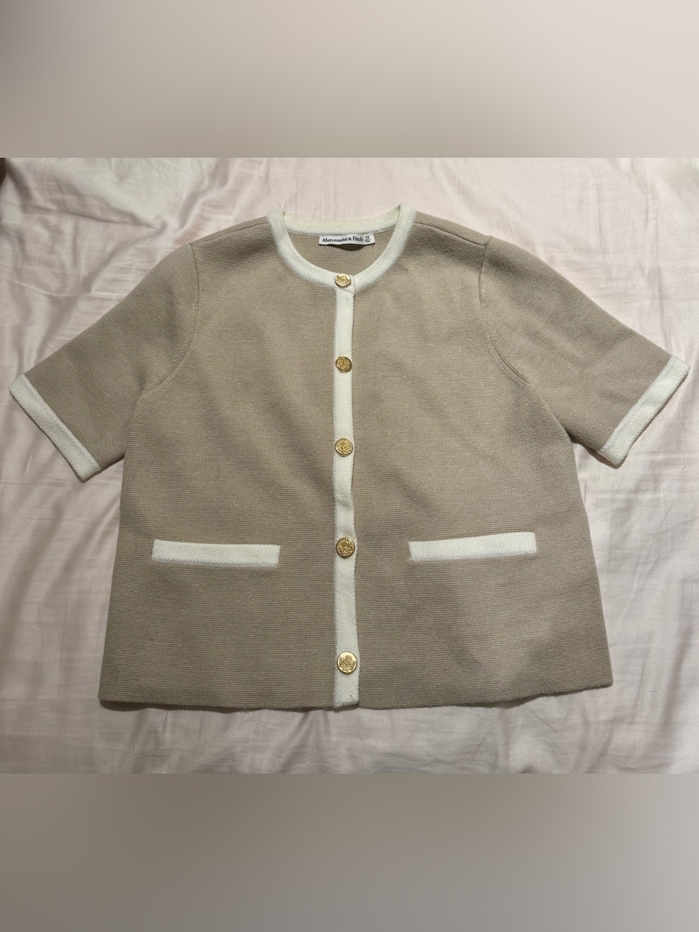 Abercrombie Short Sleeve Button Up Cardigan Sweater